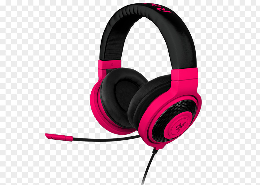 Razer Gaming Headset Red Kraken Pro 7.1 Chroma Headphones Inc. PNG