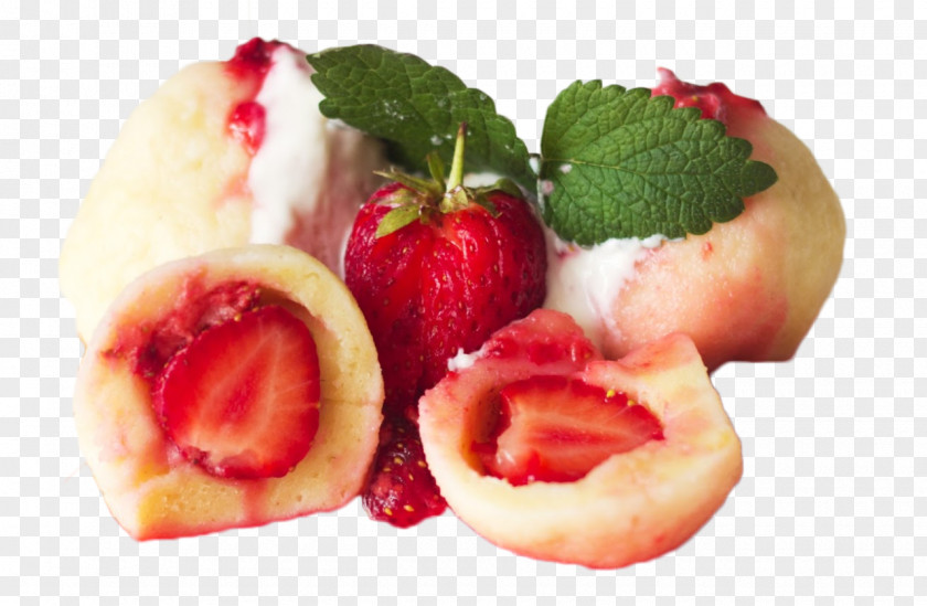 Strawberry Cream Frozen Dessert Flavor Garnish PNG
