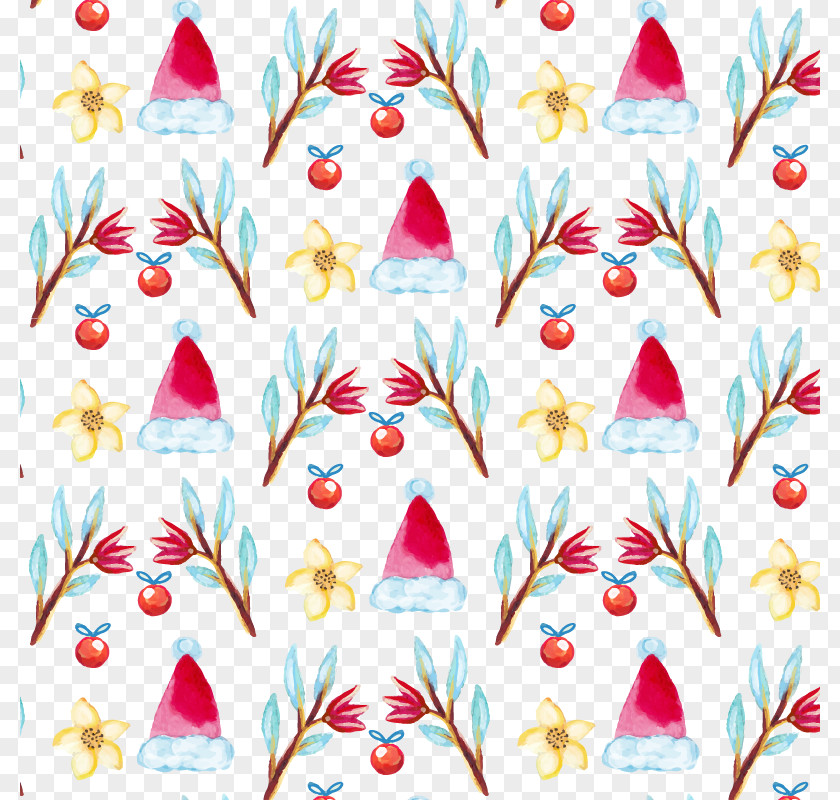 Watercolor Christmas Background Santa Claus Painting Pattern PNG