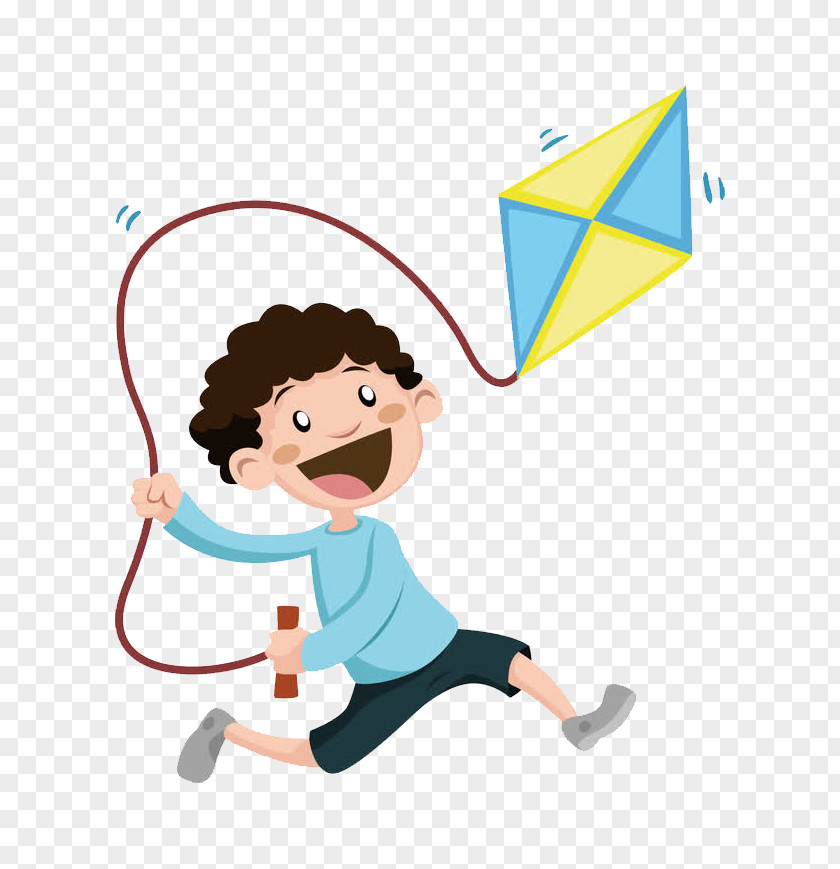 Kite Flying Child Vector Graphics Image Clip Art PNG