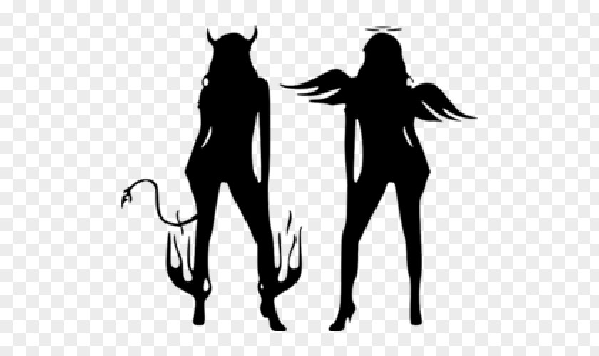 Silhouette Decal Angel Devil PNG