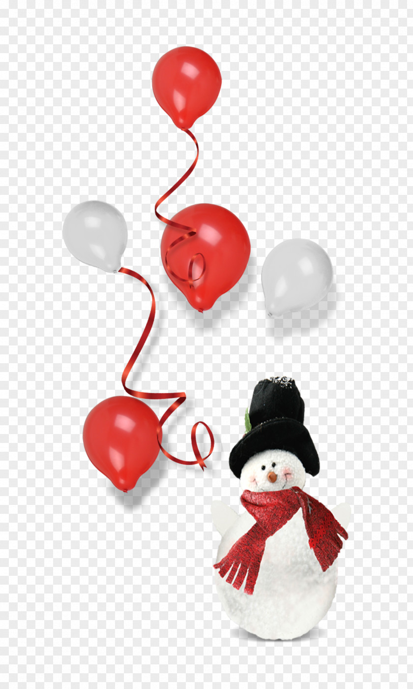 Snowman Holding Balloons Computer File PNG