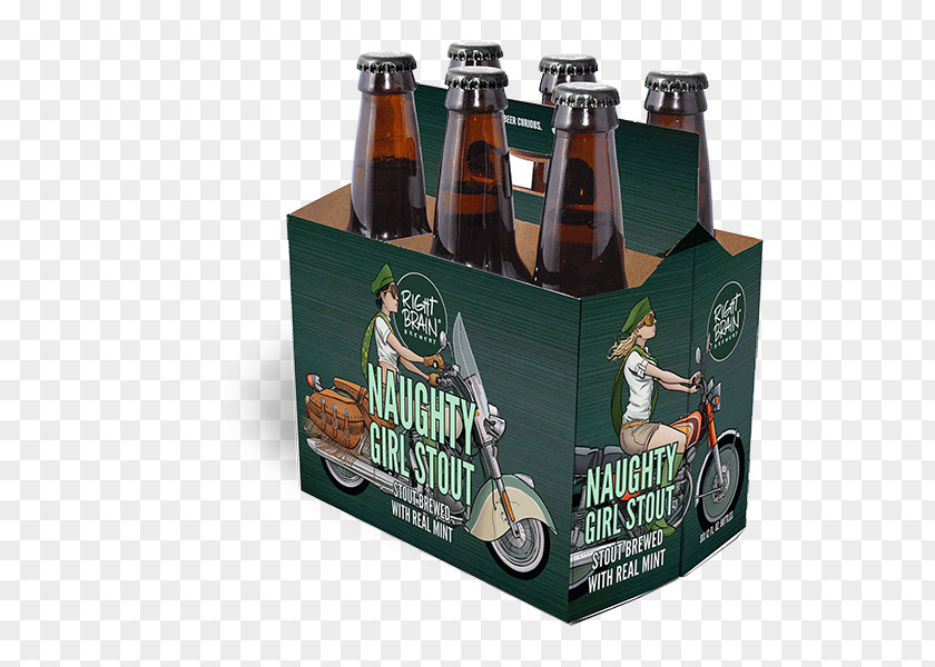 Beer Right Brain Brewery Lager Bottle PNG