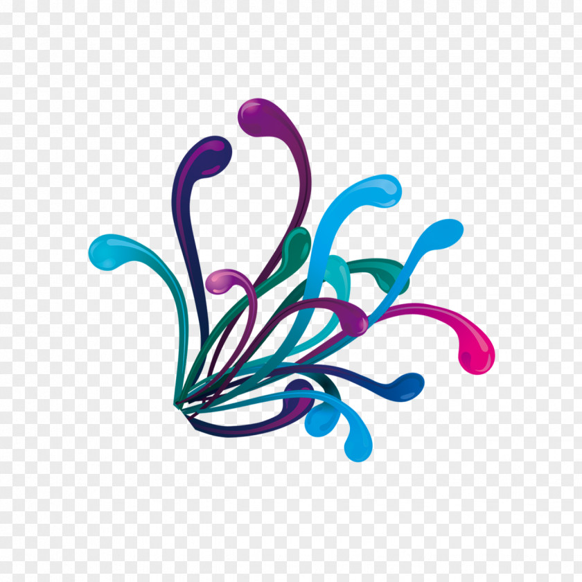 Color Abstract Flowers PNG