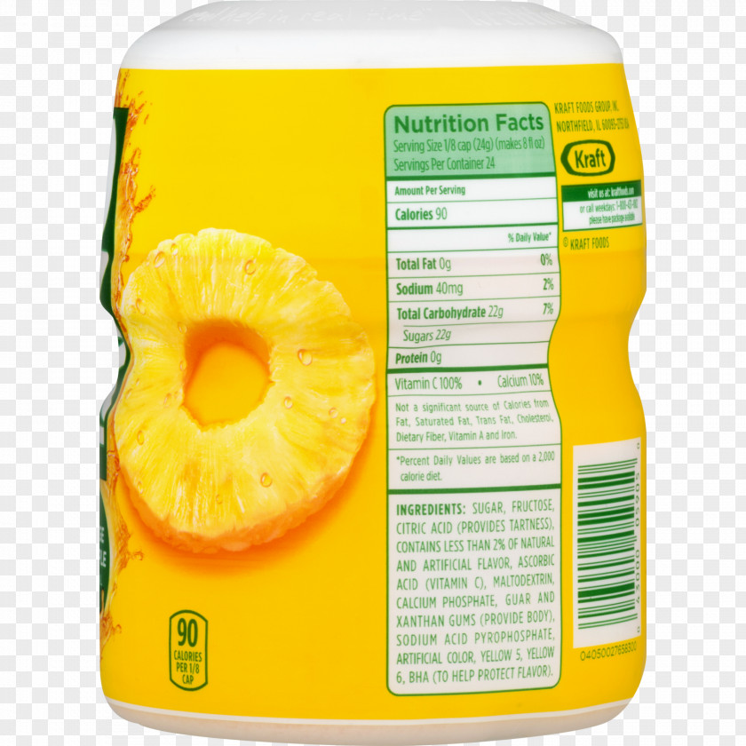 Pineapple Orange Drink Mix Tang PNG