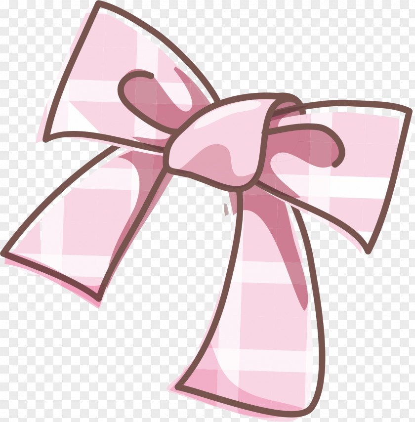 Pink Bow Shoelace Knot Illustration PNG