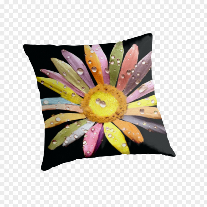 Raindrops Material Throw Pillows Flower Cushion Textile PNG