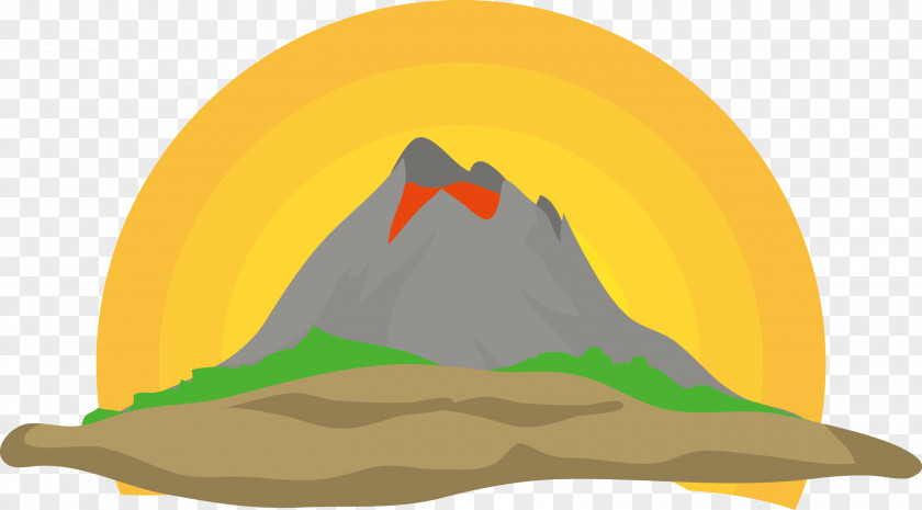 Simple Hand-painted Vector Volcano Euclidean Clip Art PNG