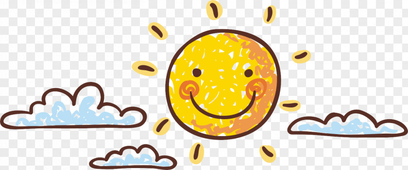 Hand-painted Sun Vector PNG