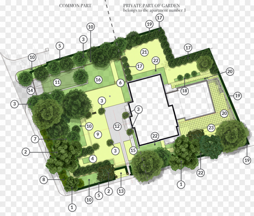 Tree Garden Villa Plan Palace PNG