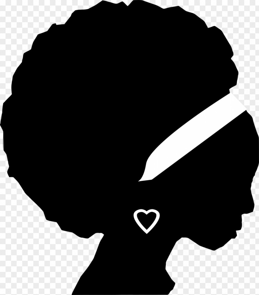 Afro African American Female Silhouette Clip Art PNG