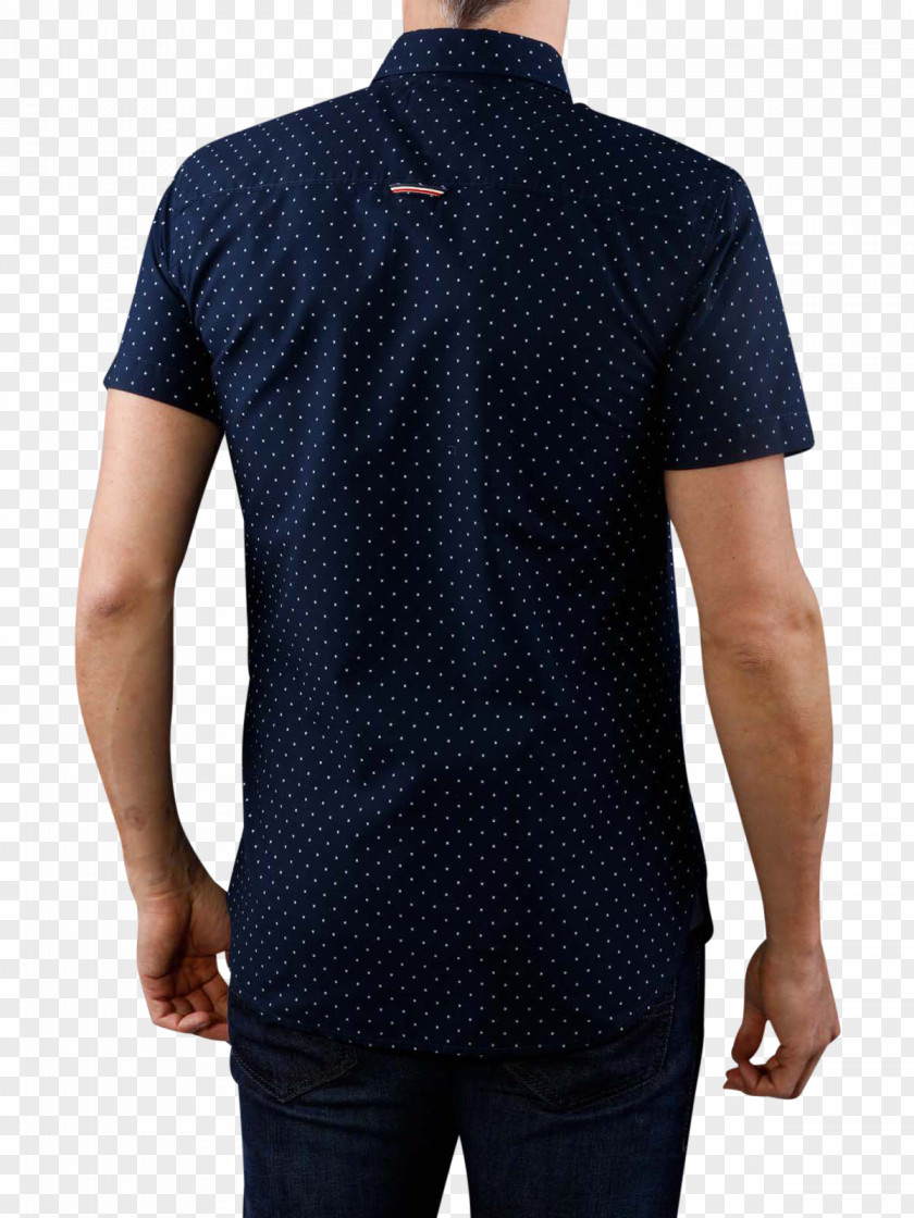 Clothing Apparel Printing Sleeve Polka Dot Shirt Cobalt Blue Black Rose PNG