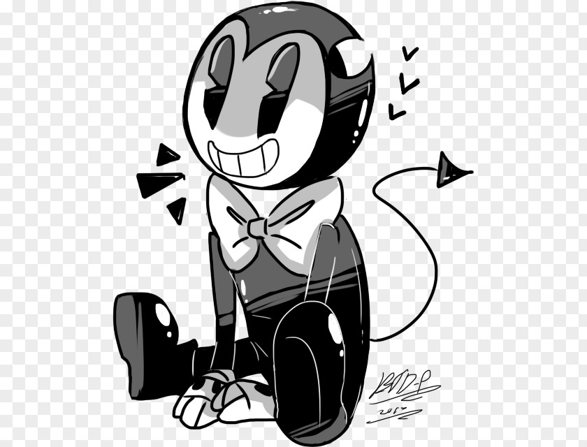 The Devils Tail Bendy And Ink Machine Black White Drawing Cartoon PNG