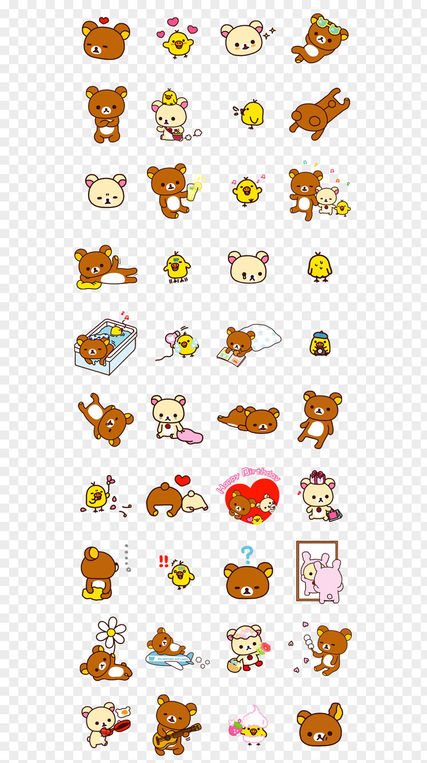 Bear Rilakkuma Hello Kitty Sticker LINE PNG
