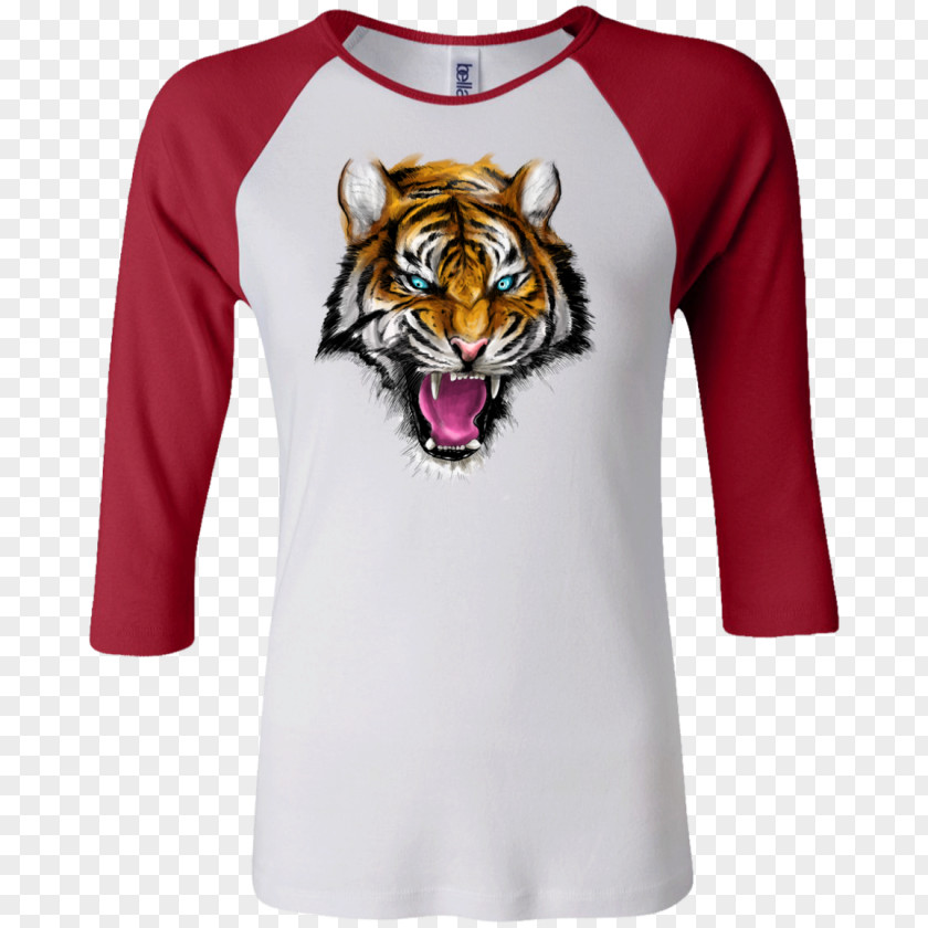 Ferocious Tiger T-shirt Hoodie Raglan Sleeve PNG