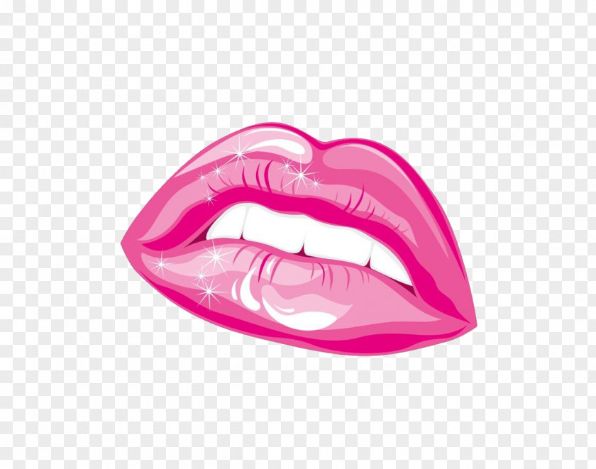Pink Mouth Lips Material Free To Pull Lip Euclidean Vector Illustration PNG