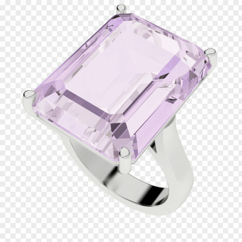 Ring Amethyst Sterling Silver Cut PNG