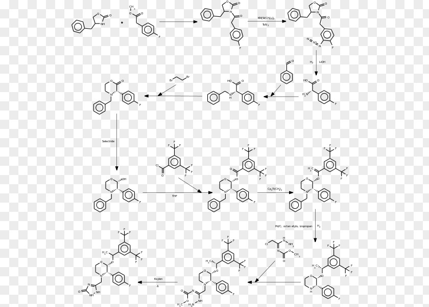 Synthesis Aprepitant Chemical Organic Chemistry CYP3A4 PNG