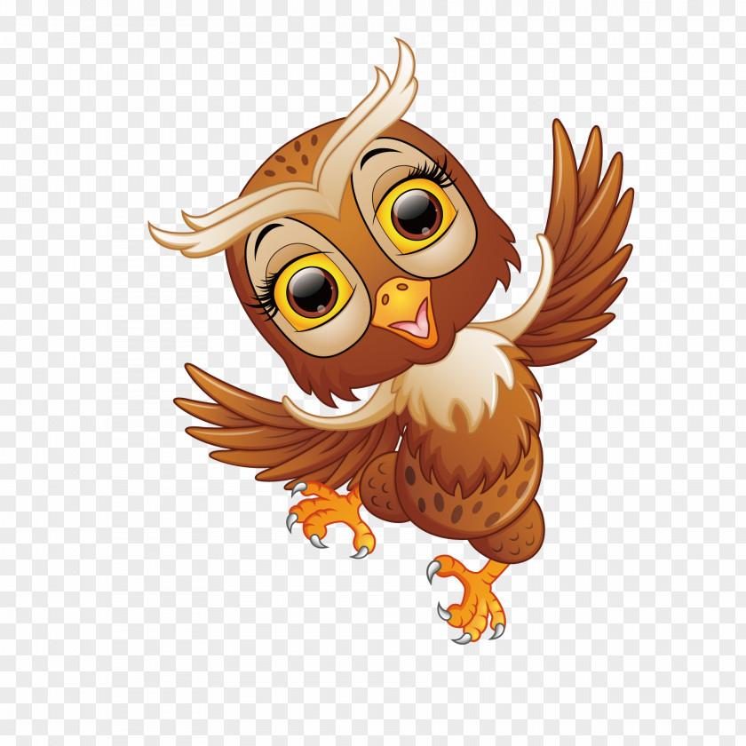 Dance Owl Cartoon Illustration PNG