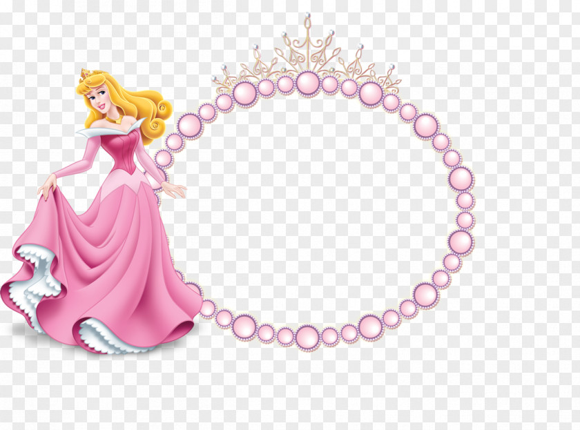 Pink Frame Princess Aurora Belle Giselle Disney PNG