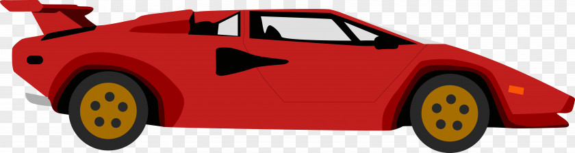 Red Remodeling Sports Car Lamborghini Countach Luxury Vehicle PNG