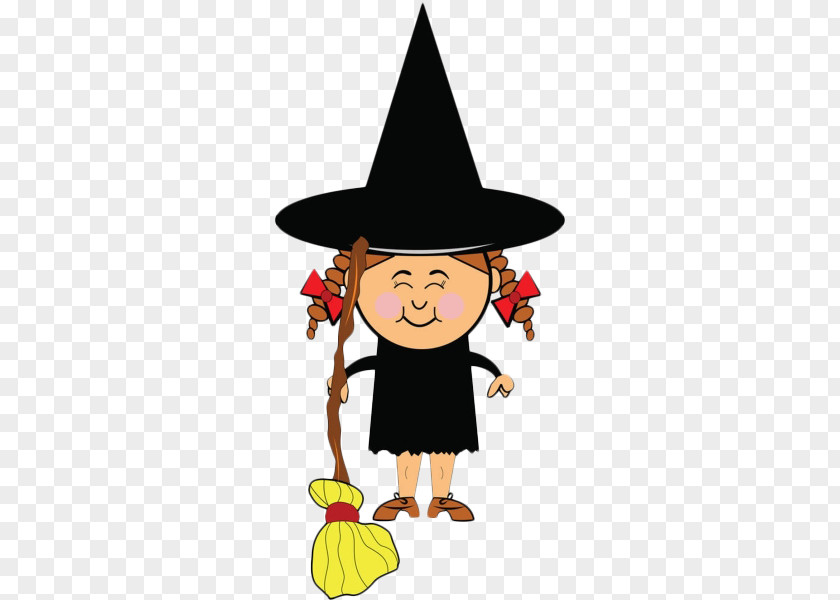 Cartoon Smiling Little Witch Witchcraft Hat Clip Art PNG