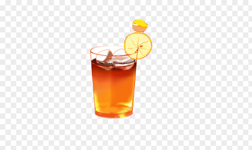 Lemon Tea, Hand Painting Material Picture Iced Tea Fizzy Drinks Juice Cupcake PNG