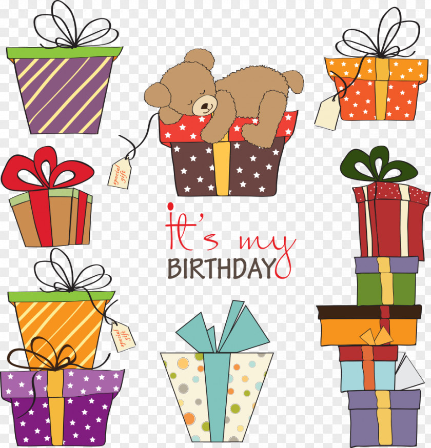 Vector Gift Boxes And Cubs Birthday Stock Photography Clip Art PNG