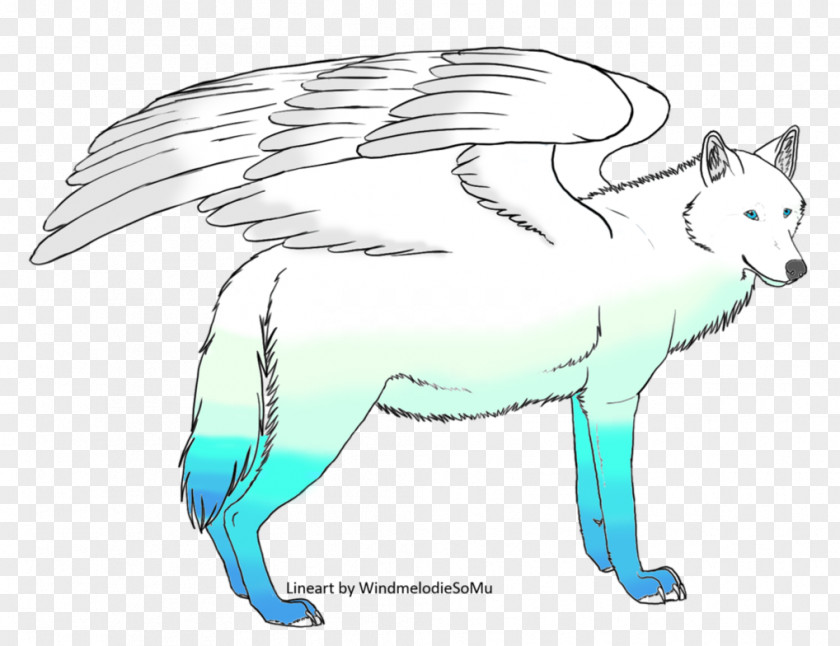 Winged Wolf Drawings DeviantART /m/02csf Bear Line Art Drawing Illustration PNG