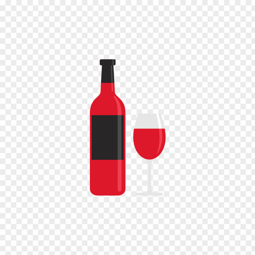 Bottled And Glass Red Wine Bottle Pattern PNG