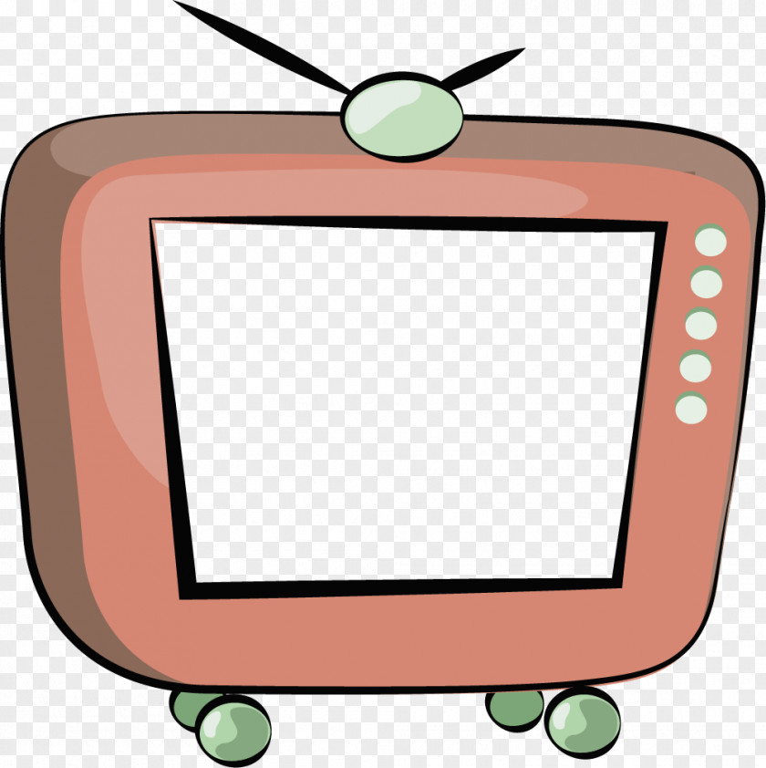 Cartoon Brown TV Set Television Clip Art PNG