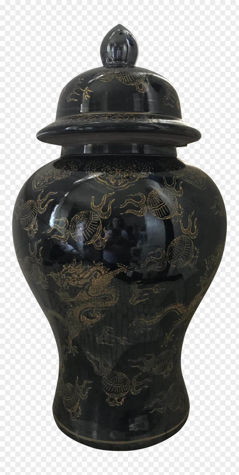 Chinese Porcelain Vase Chinoiserie Dragon Jar PNG