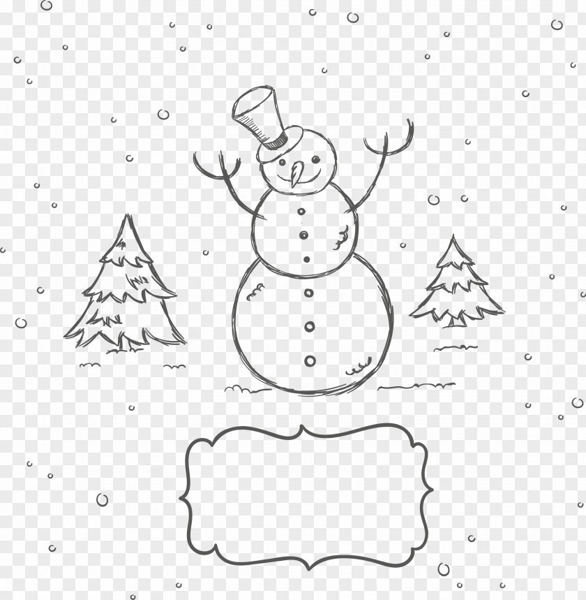 Lines Painted Snowman Drawing Euclidean Vector PNG