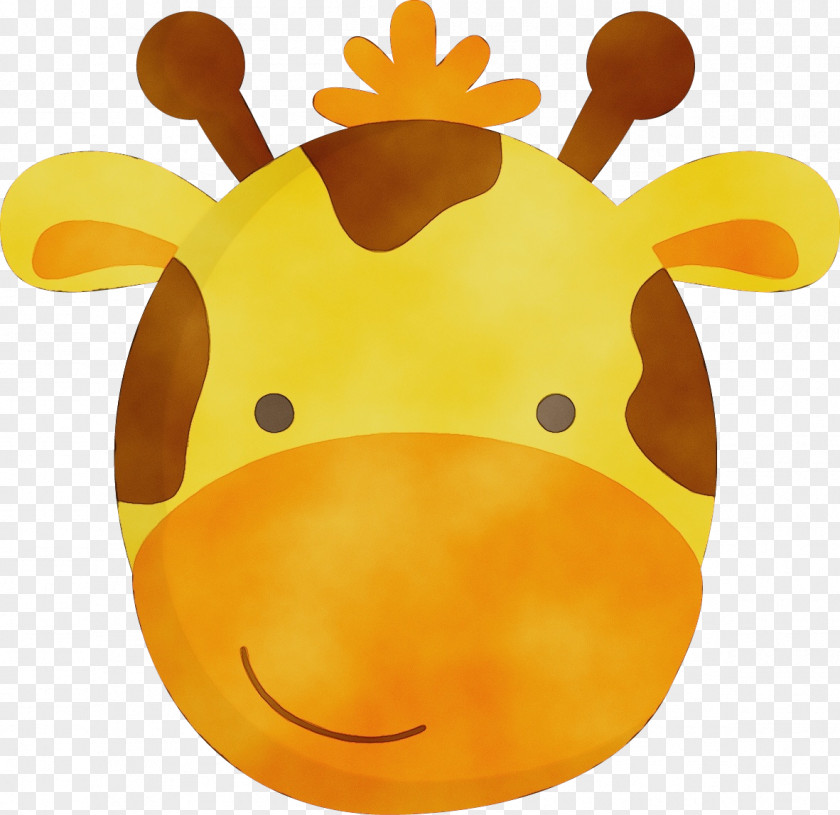 Smile Yellow Watercolor Animal PNG