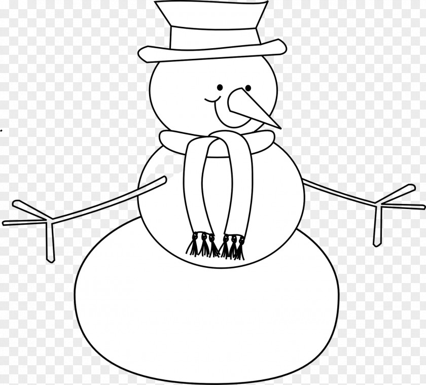 Snowman Line Art Clip PNG