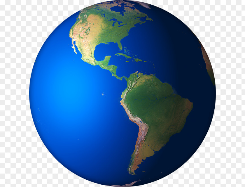 Three Dimensional Earth Globe Planet Rendering PNG