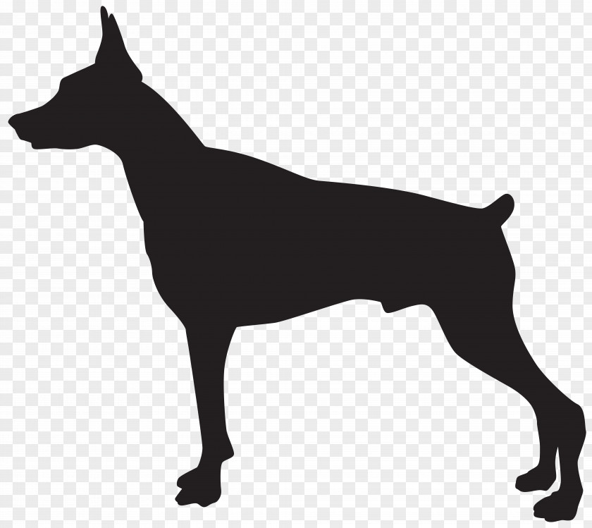 Doberman Dog Silhouette Transparent Clip Art Image Rottweiler German Shepherd Guard Puppy Purebred PNG