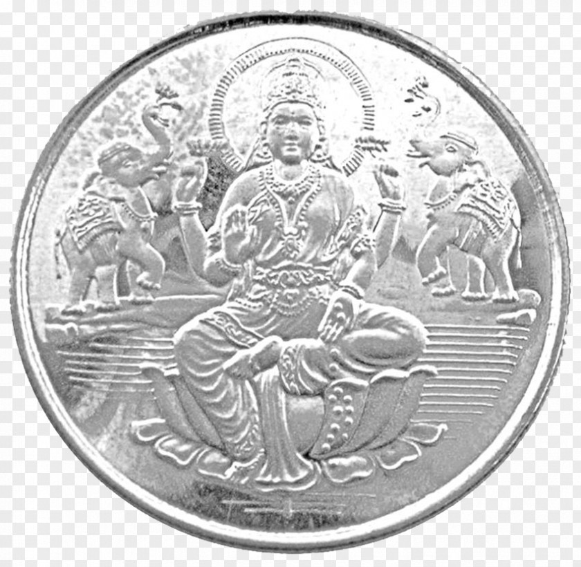 Silver Coins Transparent Image India Ganesha Lakshmi Coin PNG
