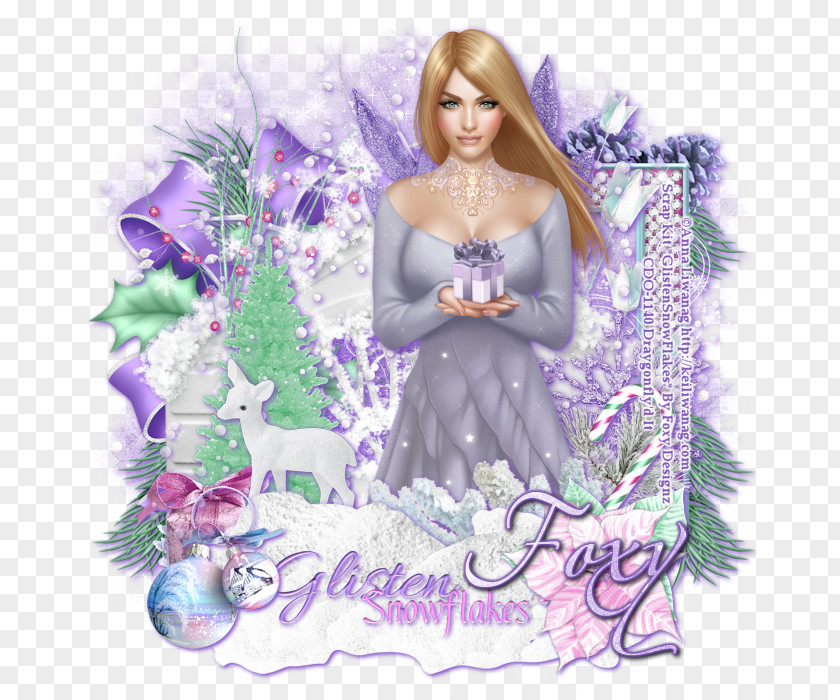 Snowflake Paper Christmas Ornament Lavender PNG
