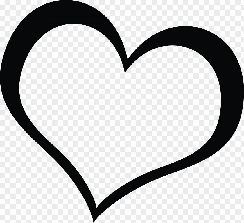 Heart Love Black-and-white Line Art Font PNG