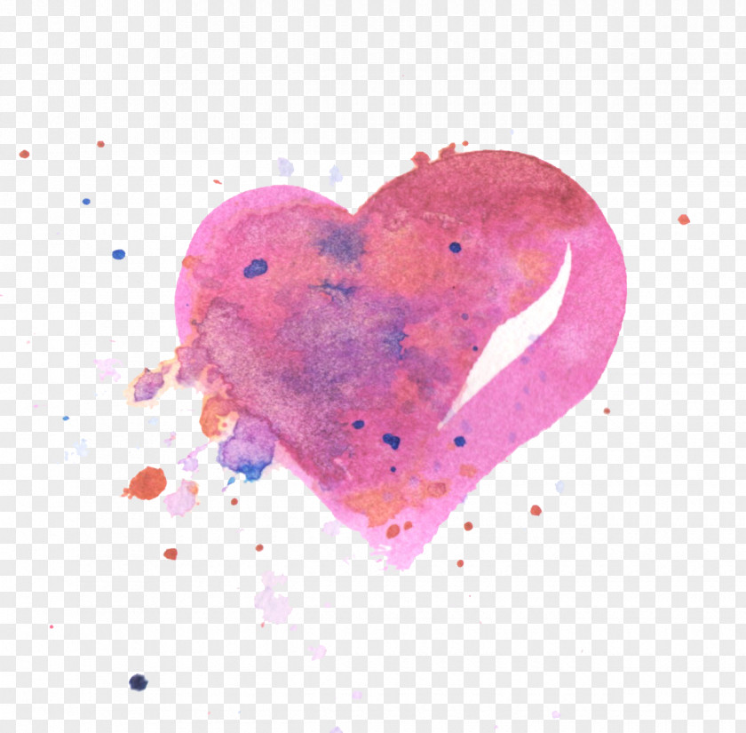 Watercolor Heart Transparent Wheel Painting Texture PNG