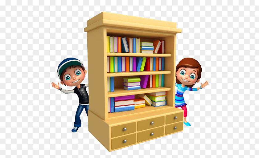 A Child Pushing Bookshelf Stock Illustration Shelf Photography PNG