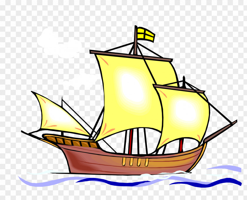 Cartoon Yellow Sailing Material Watercraft Download Caravel Clip Art PNG