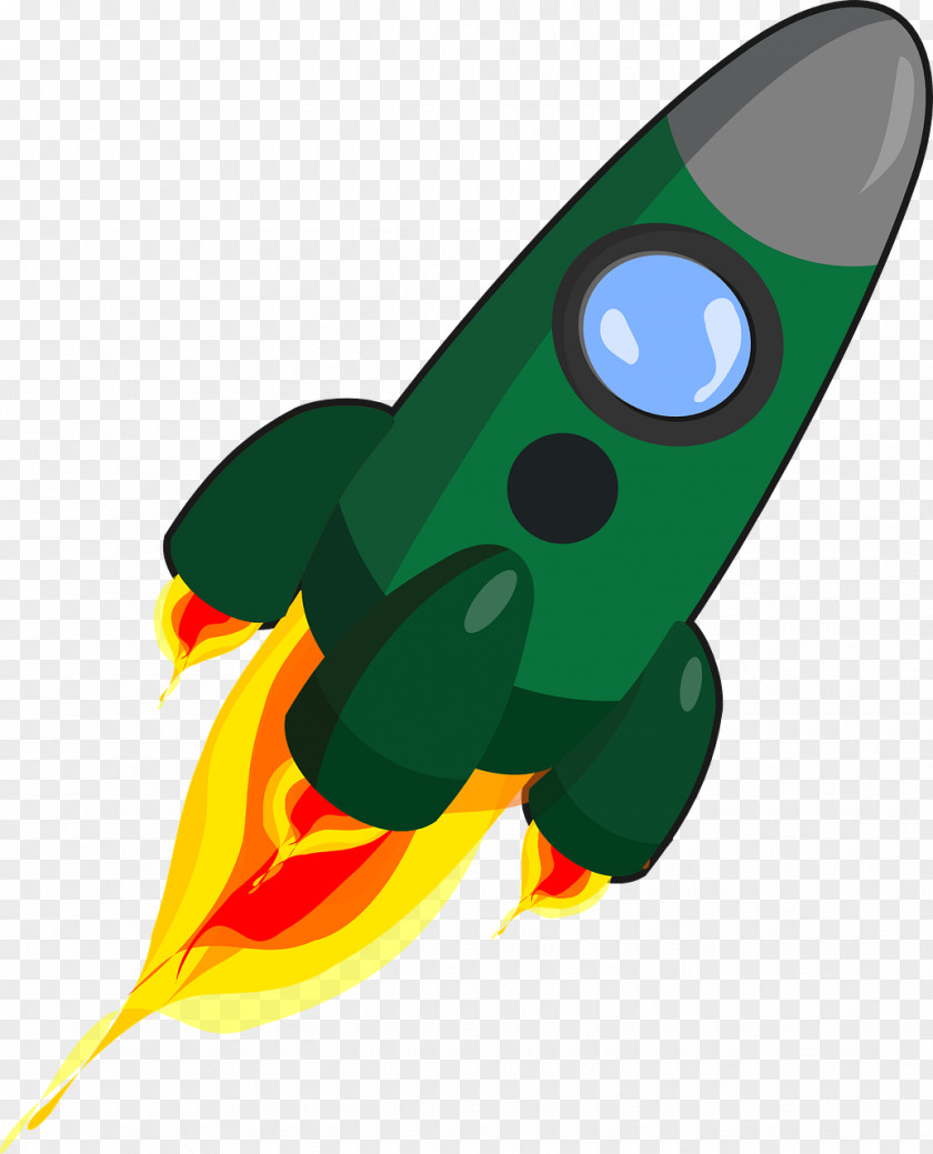Green Rocket Launch Spacecraft Clip Art PNG
