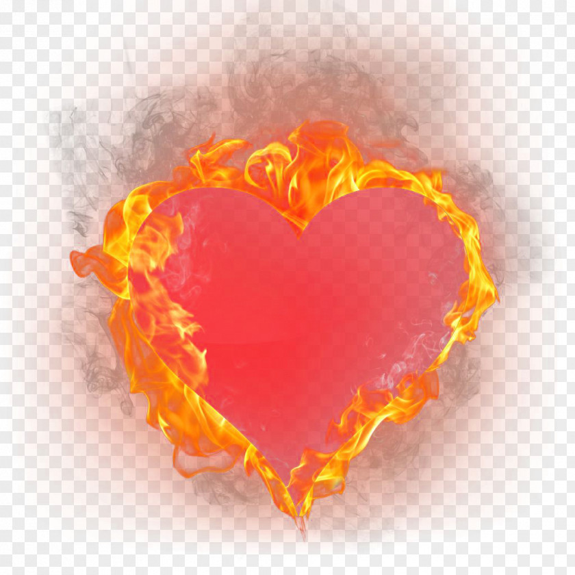 Golden Flame Heart Effect Light Clip Art PNG