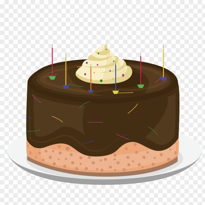 Vector Chocolate Cake Birthday Wish Happy To You PNG