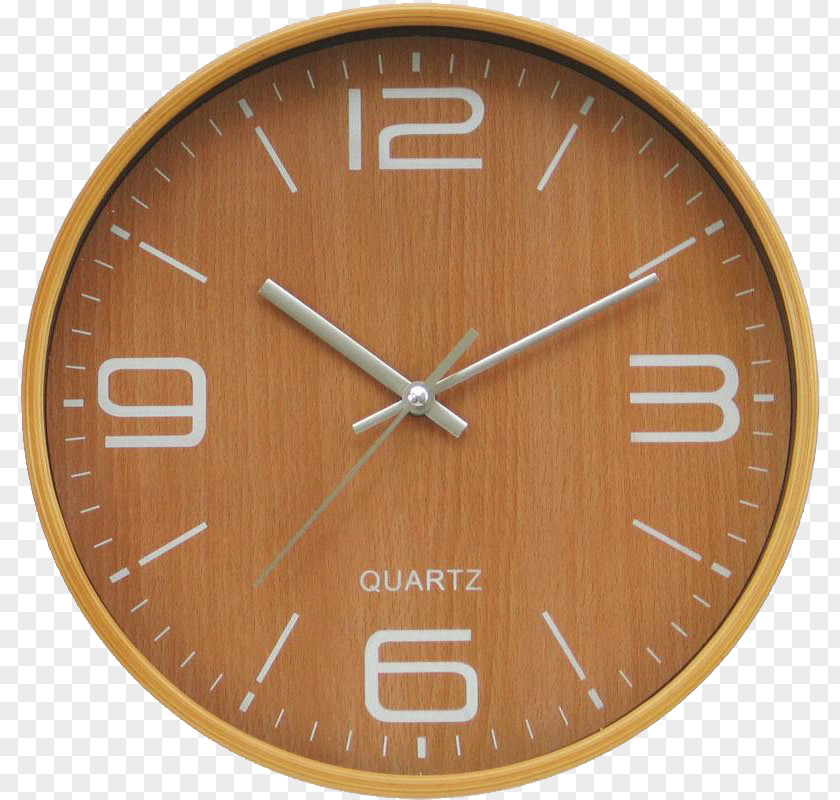 Wood Clock Digital Quartz Living Room Bedroom PNG