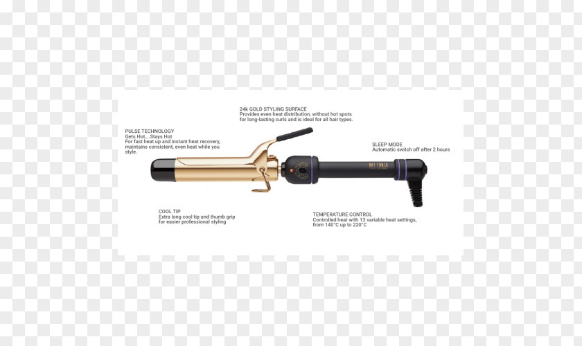 Hair Iron Hot Tools 24K Gold Spring Curling Professional CurlBar PNG