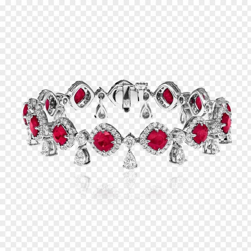 Ruby Bracelet Silver Jewellery Bling-bling PNG
