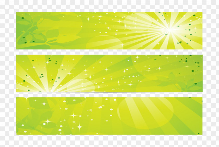 Website Header Green Rectangle Leaf Line PNG